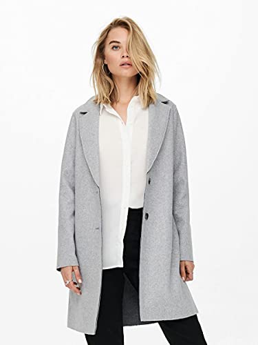 Only Onlcarrie Bonded Coat Otw Noos Abrigo, Light Grey Melange, M para Mujer