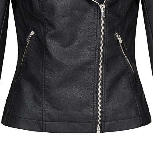 Only ONLGEMMA Faux Leather Biker OTW Noos Chaqueta, Negro (Black Black), 36 para Mujer