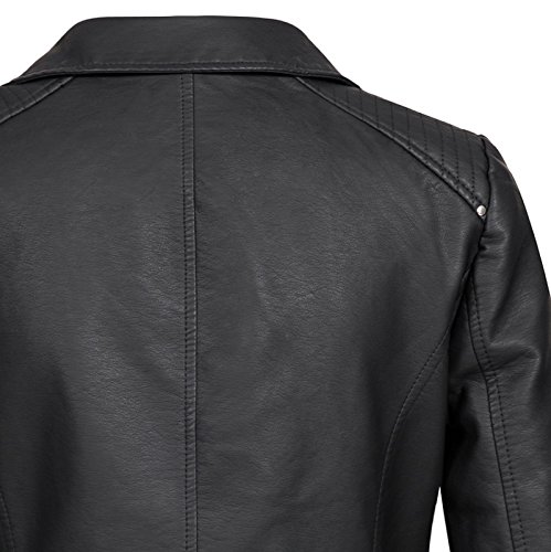 Only ONLGEMMA Faux Leather Biker OTW Noos Chaqueta, Negro (Black Black), 42 para Mujer