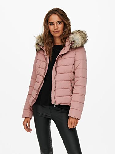 Only Onlnewellan CC Otw-Chaqueta Acolchada con Capucha, Ash Rose, M para Mujer