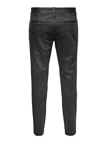 Only & Sons Onsmark 3727 Noos-Pantalones de Rayas, Gris Oscuro, 32W x 30L para Hombre