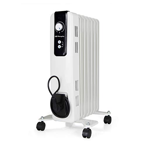 Orbegozo RH Radiador de Aceite, 1500W de Potencia, 7 Elementos y diseño en Color Blanco, Negro, 1500 W