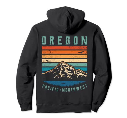 Oregon Retro Montañas | Portland Mt. Hood Vintage Mountains Sudadera con Capucha