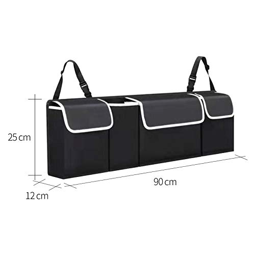 Organizador de bolsas para maletero de coche, para varias cosas, fuerte estabilidad, 3 correas de hebilla ajustables para ajustar, PVC impermeable, plegable, mantiene tu coche ordenado y limpio.