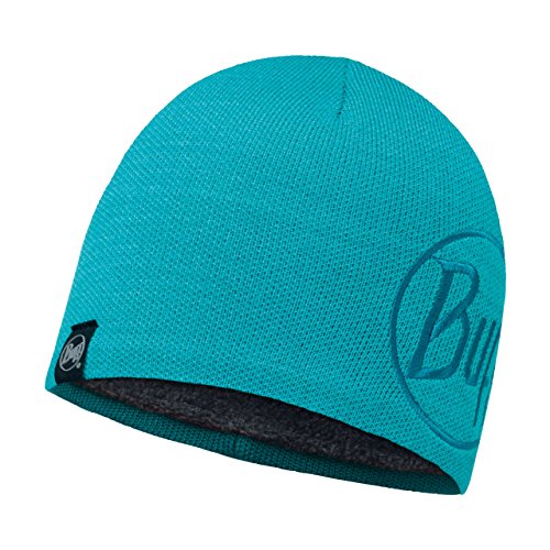 Original Buff - Knitted & Polar Hat Solid Unisex Adulto, talla unica, color Solid Logo Turquoise/Grey Vigore