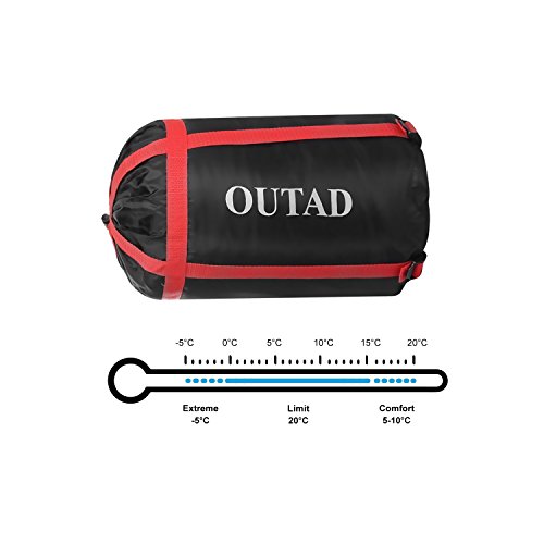 OUTAD Saco De Dormir Momia Impermeable hasta -5 ° 210T Nylon 4 Estaciones Color Azul