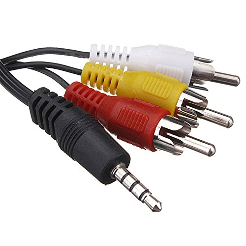 Outstanding® 3 RCA Macho a Macho de 3.5 mm Jack de Audio y vídeo A / V Cable de 3 pies