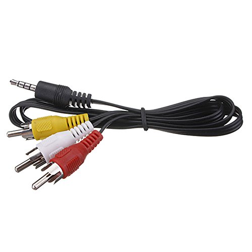 Outstanding® 3 RCA Macho a Macho de 3.5 mm Jack de Audio y vídeo A / V Cable de 3 pies