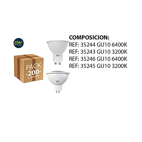 PACK 200 BOMBILLAS DICROICA LED 5W 450 LUMENS EDM VARIOS MODELOS