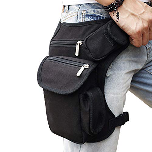 Paquete de Cintura de Lona Bolsa de Pierna caída para Hombres Mujeres Viajes al Aire Libre Táctica Motocicleta Bicicleta Ciclismo Senderismo Camping Bolsas de Muslo Bolsa