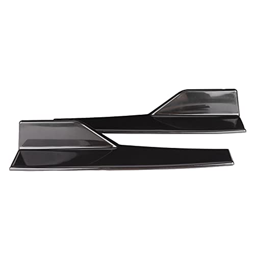 Par de faldón lateral universal divisor basculante difusor lateral Winglet Wing Kit de carrocería de coche negro brillante 17.7x3.3in