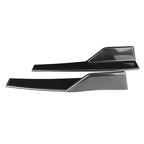 Par de faldón lateral universal divisor basculante difusor lateral Winglet Wing Kit de carrocería de coche negro brillante 17.7x3.3in