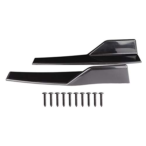 Par de faldón lateral universal divisor basculante difusor lateral Winglet Wing Kit de carrocería de coche negro brillante 17.7x3.3in