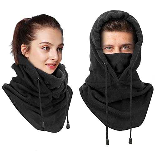 Pasamontañas, Balaclava Máscara Moto Invierno Esquí Máscaras Faciales a Prueba Viento Calentador de Cuello Multifuncional Máscara para Esquiar Corriendo Ciclismo Deportes Aire Libre Unisex Negro