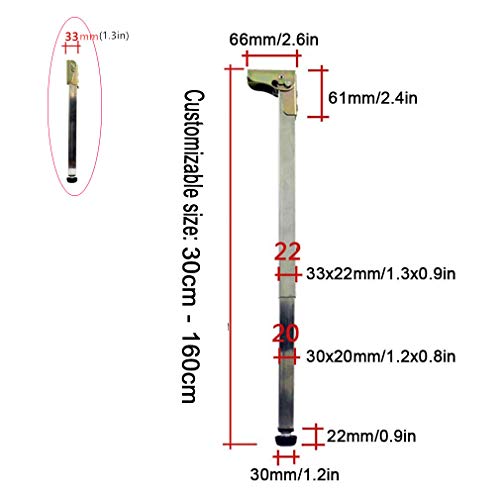 Pata Extensibles de Mesa,Ajustables Patas de Muebles de Metal de Acero Inoxidable,Patas de Escritorio de Barra Telescópica Plegables,Patas de Soporte,Accesorios de Bricolaje(70cm/27.6in)