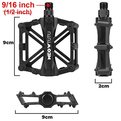 Pedales de bicicleta de montaña, pedales de aleación de aluminio de 9/16 pulgadas, antideslizantes, para bicicleta de montaña, de carreras y todos los tipos de bicicletas