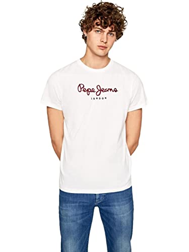 Pepe Jeans Eggo PM500465 Camiseta, Blanco (White 800), L para Hombre