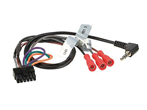 Peugeot 307 01 – 05 de 1 DIN para Radio de Coche Juego con Volante Adaptador de Mando a Distancia (Alpine, Clarion, Kenwood, Pioneer, Sony, Zenec), Cable de conexión, Antena Adaptador, Radio Negro