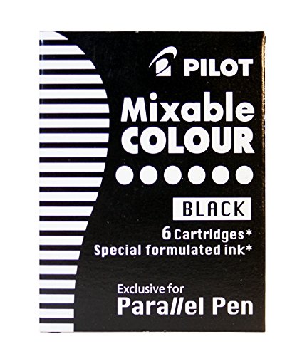 Pilot Mixable Colour - Recambio para bolígrafos Pilot Parallel Pen (6 Unidades), Negro