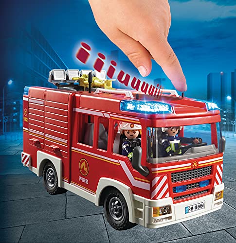 PLAYMOBIL City Action 9464 Camión de Bomberos con Luces y Sonido, a Partir de 4 Años