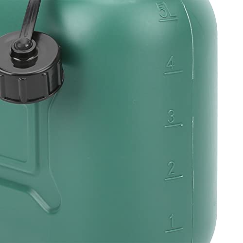 Plyisty Lata de Combustible de plástico Jerry de 5L, Verde, contenedor de Combustible Jerry Can con Tubo de Entrega de 21 cm