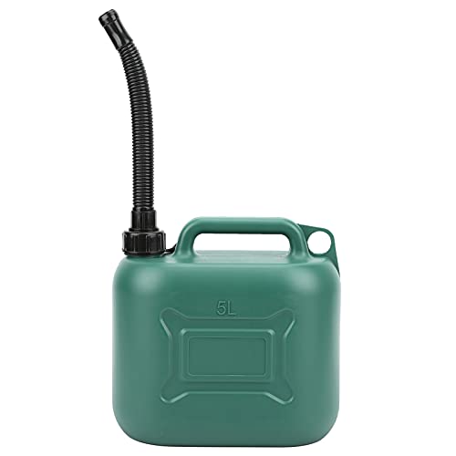 Plyisty Lata de Combustible de plástico Jerry de 5L, Verde, contenedor de Combustible Jerry Can con Tubo de Entrega de 21 cm