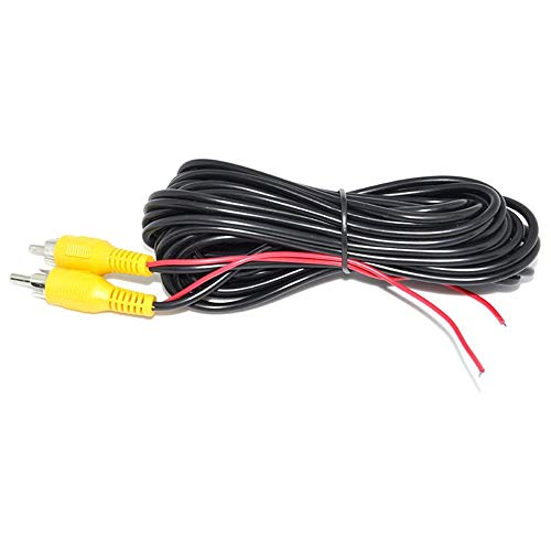 POFET Cable de Video de extensión RCA con Cables Rojos de activación inversa para la cámara del Monitor de visión Trasera del automóvil Cableado de CCTV LED (6 Metros y 20 pies)