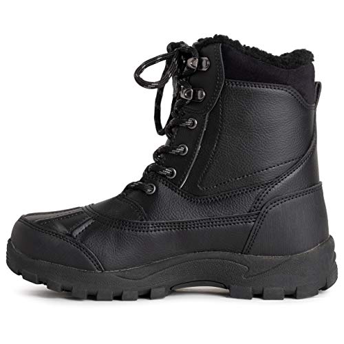 Polar Hombre Thinsulate Completamente Forrada Impermeable Profunda Huella Durable Caucho Shell Térmica Invierno Lluvia Botas De Nieve - Negro - UK10/EU44 - YC0693