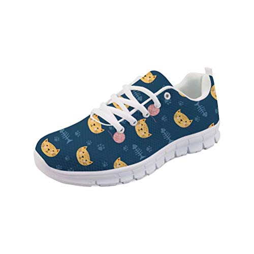 POLERO Sneaker Zapatillas de Deporte Gatito para Dama Mujer con Cordones 39 Talla Europea