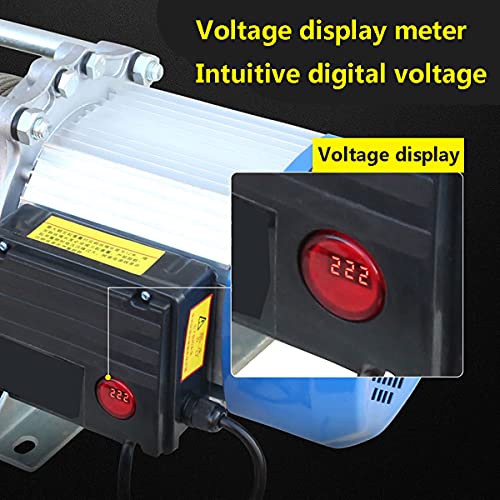 Polipastos Electricos Vertical Cuerda Acero 220V 1000Kg con 30 Metros de Cable de Acero Antirrotación, Rotura de Emergencia Automática,220V