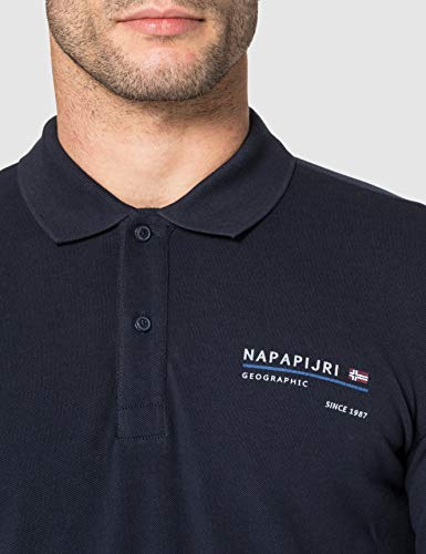 Polo Napapijri EAEL para hombre, azul marino, M