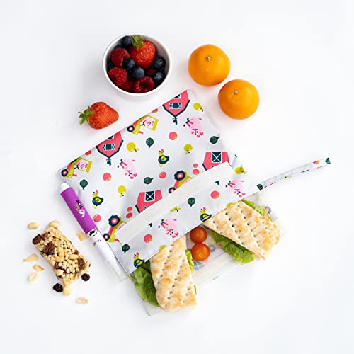 Porta bocadillos infantil reutilizable Tidy Tot Snack & Doodle™ con tapete y rotulador al agua. Bolsa de almuerzo. Fácil de limpiar. Pack individual. Juguete de viaje