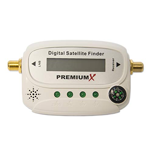 PremiumX PXF-20 Buscador de satélite digital Pantalla LCD Brújula de señal de sonido Buscador de satélite de satélite Satfinder Dispositivo de medición FullHD HDTV 4K