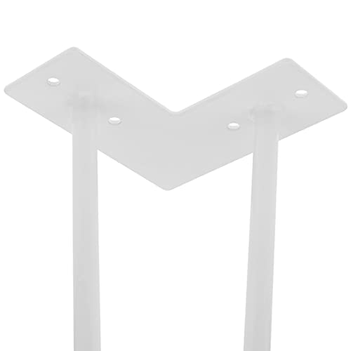 PrimeMatik - Pies para Mesa y Mueble Patas en Acero 2 Varillas 41 cm Blanco 4-Pack Modelo Bucle