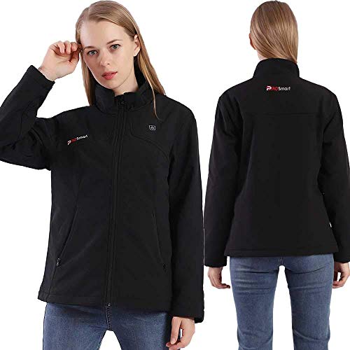 PROSmart Chaqueta Térmica para Mujer Chaqueta Impermeable con Batería de 12V (Negro, S)