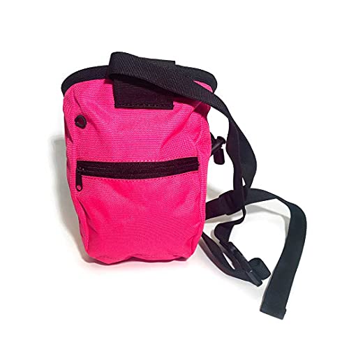 Psychi - Bolsa de magnesio para Escalada en Bloque y Tradicional - con Correa para la Cintura y Bolsillo Trasero - Rosa