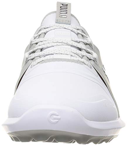 PUMA 194466, Zapatos de Golf Hombre, Blanco Plata Alto Rise, 40.5 EU