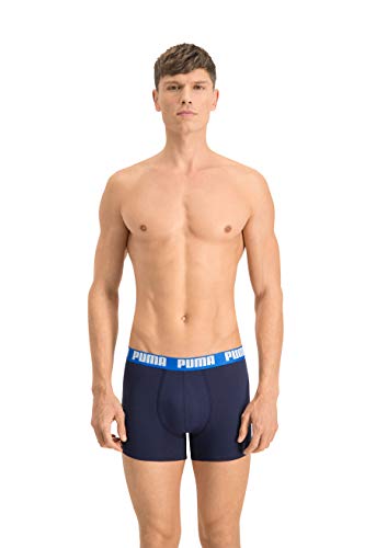 Puma Basic - Boxer para hombre, color Azul / Azul marino, talla Small, paquete de 2