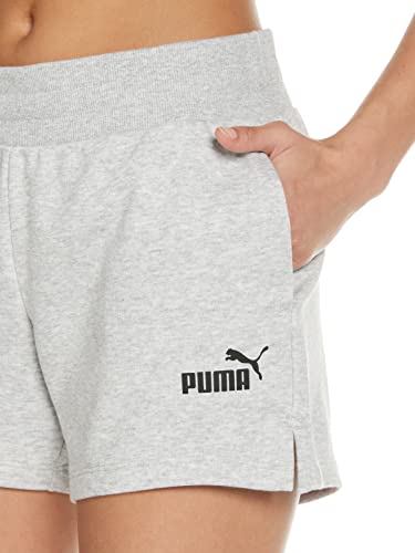 PUMA ESS 4` Sweat Shorts TR Pantalones Cortos, Mujer, Light Gray Heather, L