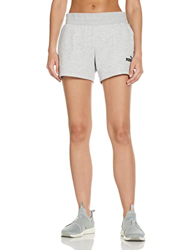 PUMA ESS 4` Sweat Shorts TR Pantalones Cortos, Mujer, Light Gray Heather, L