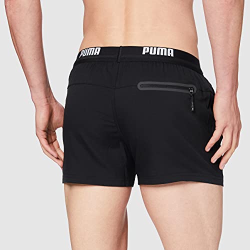 PUMA Logo Herren Kurze Badehose Bañadores Ajustados para Hombre, Negro, Large