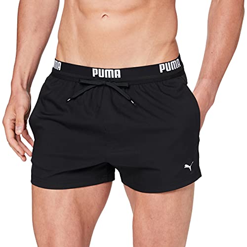 PUMA Logo Herren Kurze Badehose Bañadores Ajustados para Hombre, Negro, Large