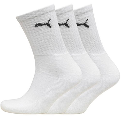 Puma Sport Cush Crew 6P, Calcetines Unisex, Paquete de 6, Blanco (White), EU 35-38