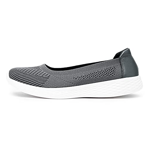 Puxowe Zapatos Tejer Mujer Comoda Casual Mesh Ligero Antideslizante Zapatillas Sneakers Classic Slip On Andar Bambas Mocasines 39.5 EU Deep Gray