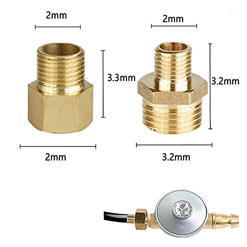 QIWEIS Adaptador Gas De 1/2 a 1/4 Adaptador Para Cocina De Gas Butano Conexión De Latón Conector Manguera De Gas Accesorio De Conexión Para Estufas De Gas, Estufas De Camping,4 Piezas