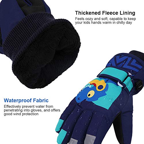 QKURT Niño Guantes de Esquí, Guantes de EsquíInvierno Manoplas para Clima frío para niñas y niños para niños de 2 a 13 años Trineo Snowboard Patinaje Ciclismo Correr y Actividades al Aire Libre