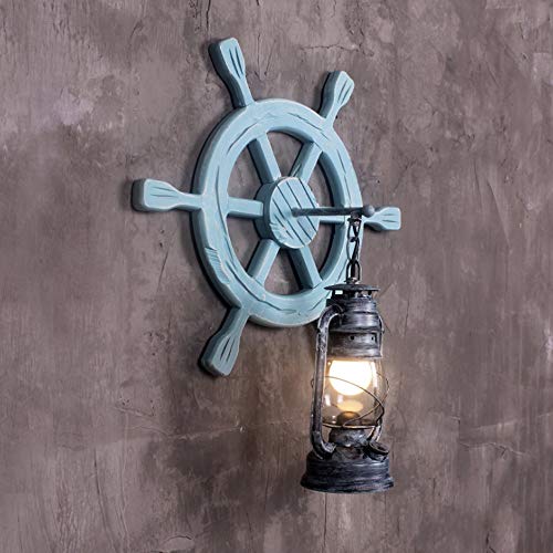 QTRT Nordic Light Lámpara De Pared Simple Inicio Tubo Restaurante Sala De Estar Lámpara Dormitorio Retro Válvula Viento Industrial Madera Maciza Mediterráneo Cafetera American Anchor Light Linterna