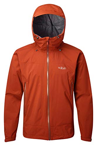 Rab Chaqueta de lluvia para hombre, ligera, impermeable, versátil, para uso diario