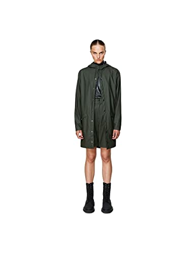 Rains Long Jacket, impermeable Hombre, verde, Large/Extra Large (Talla fabricante: Large/Extra Large)