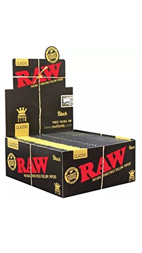 RAW Black King Size Slim Classic-50 librillos de 32 Hojas, Papel